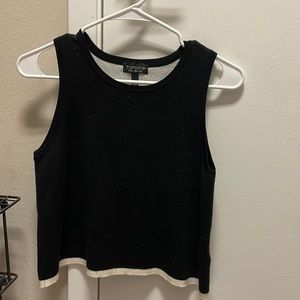 Topshop knit cropped tank, black US 4